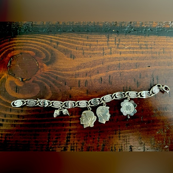 Vintage charm bracelet JMS Sterling silver ~ - Picture 1 of 9